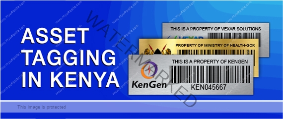 aluminium asset tags in Kenya, asset tags printing in Kenya, acetone activated adhesive asset tags in Africa